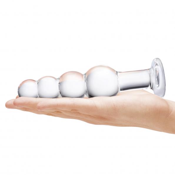 Glas 7.25 Glass Beaded Butt Plug " Electric / Hustler Lingerie