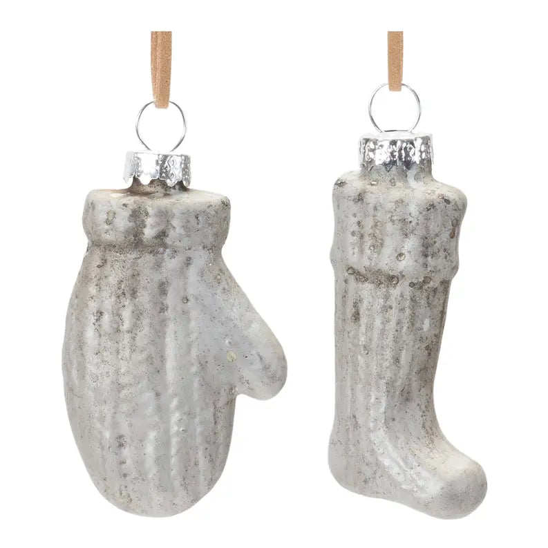 Glass Mitten and Stocking Ornament Melrose International
