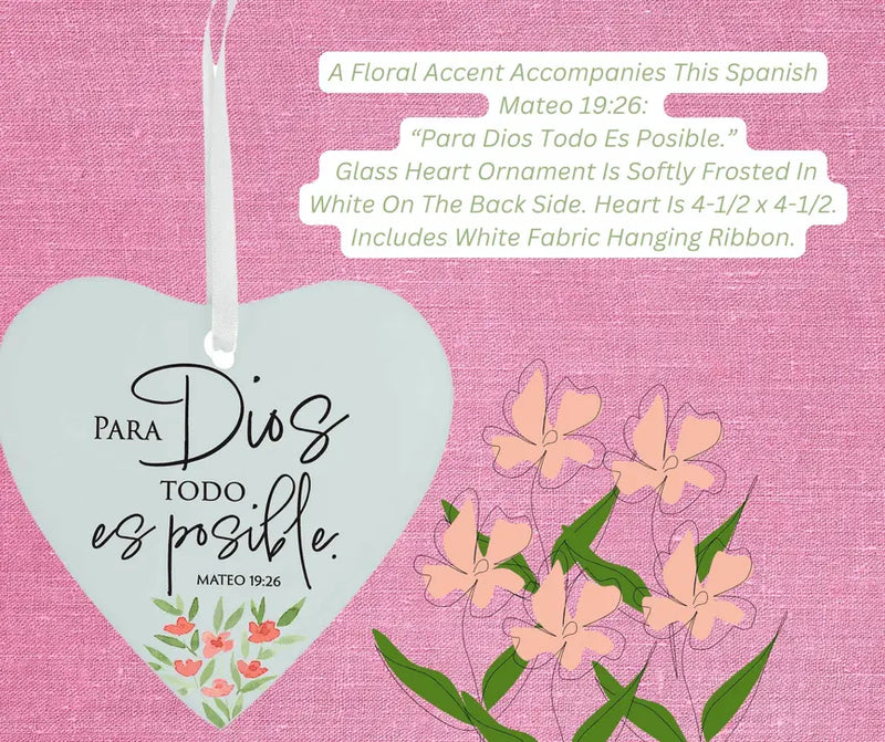 Glass Ornament Para Dios Todo Es Posible Dicksons Inc