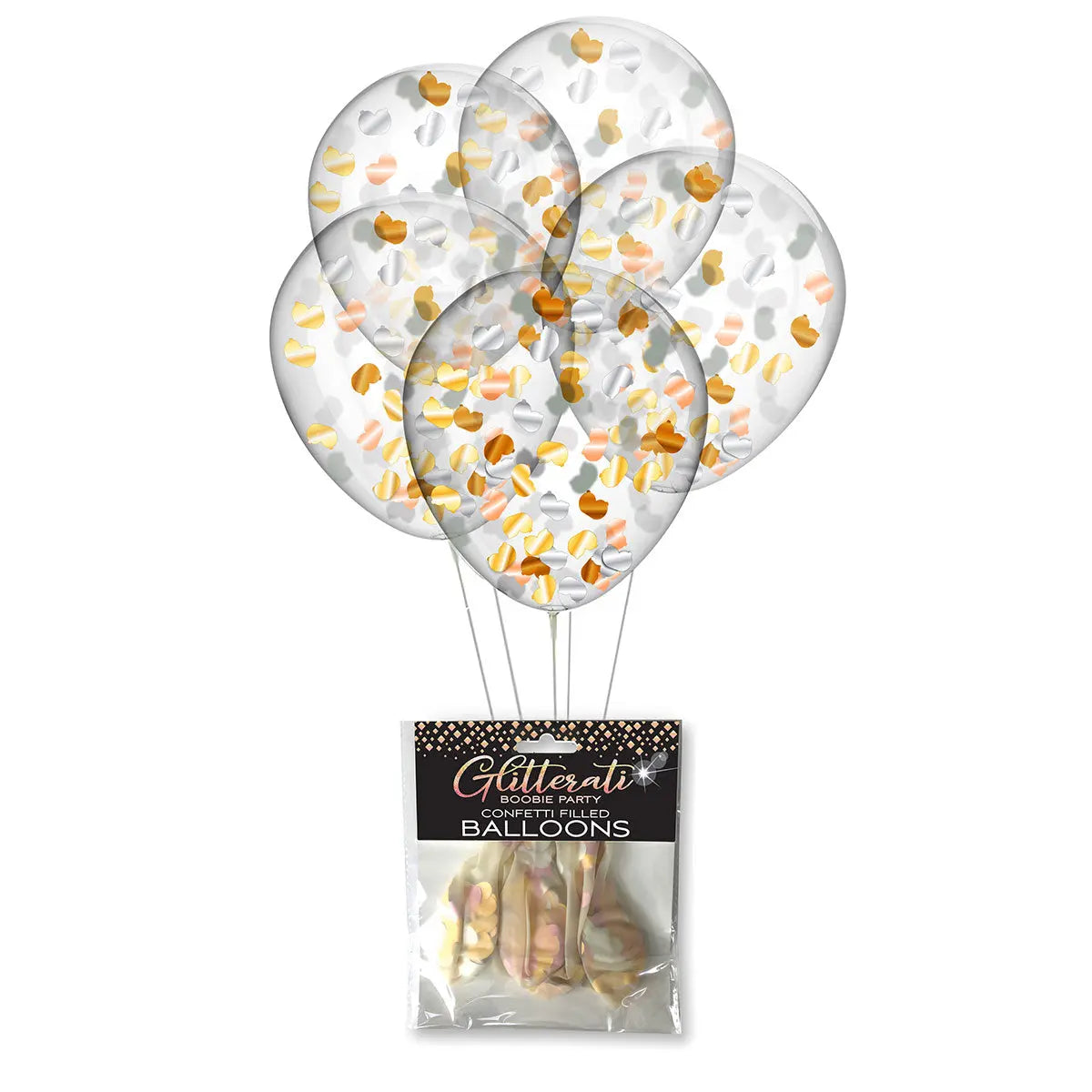 Glitterati Boobie Balloons 5pk Little Genie