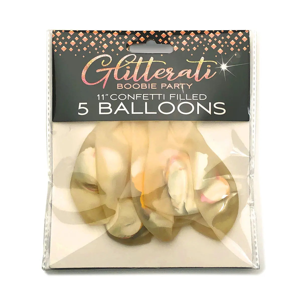 Glitterati Boobie Balloons 5pk Little Genie