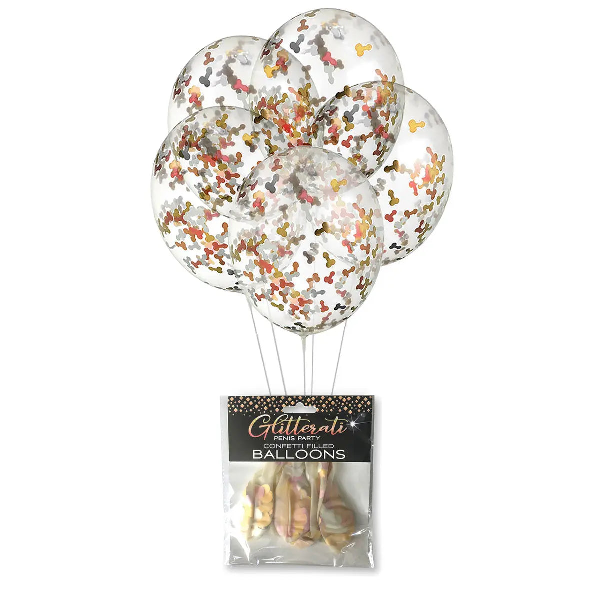 Glitterati Penis Party Balloons 5pk Little Genie