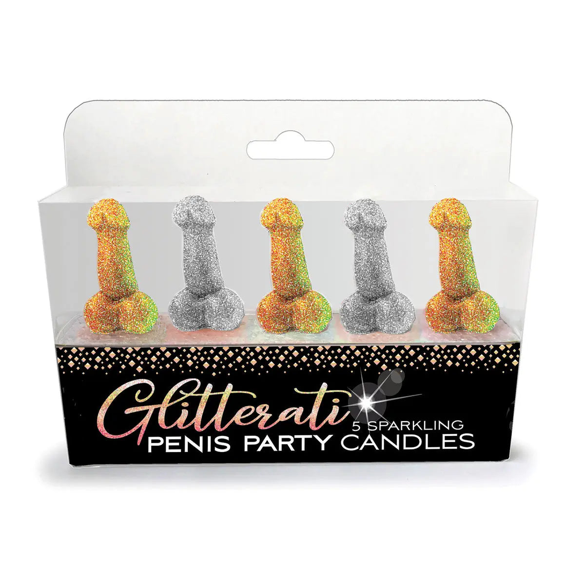 Glitterati Penis Party Candles 5pk Little Genie