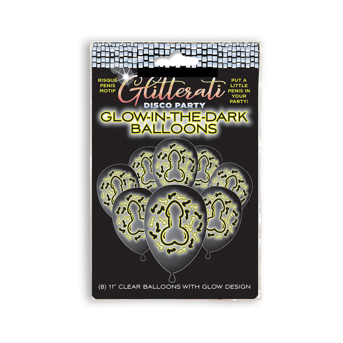 Glitterati Penis Party Glow in the Dark Balloons Little Genie