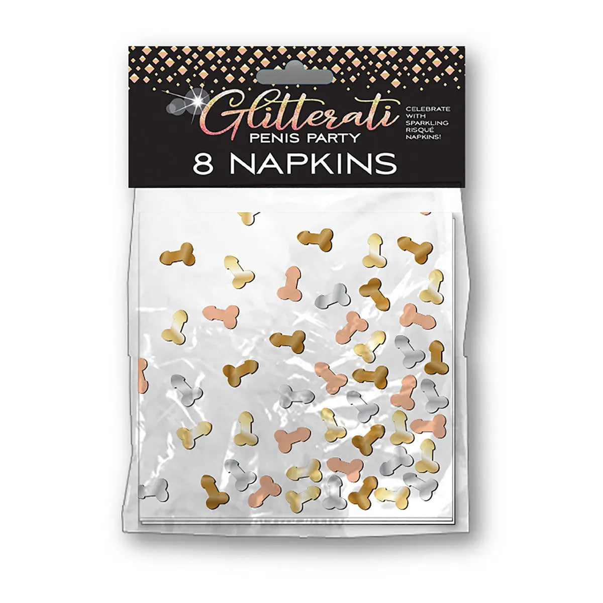 Glitterati Penis Party Napkins 8pk Little Genie