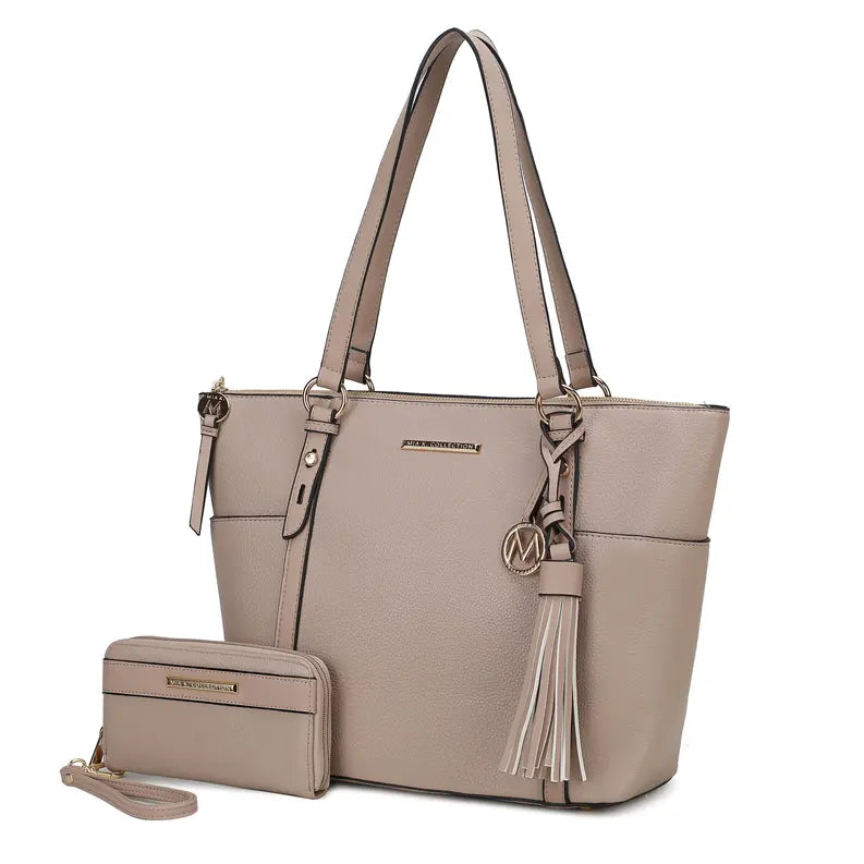 Gloria Vegan Leather Womens Tote Bag with wallet MKF Colletion by Mia K.