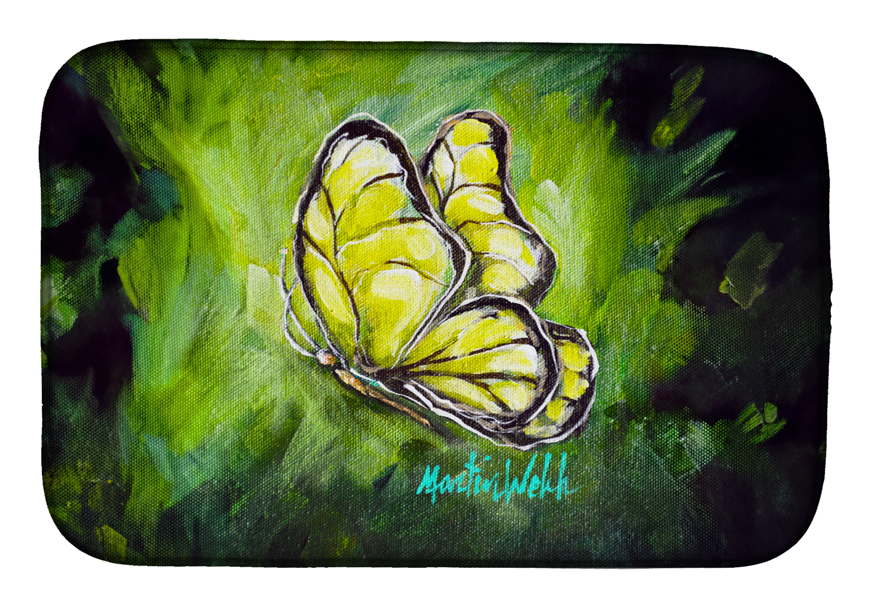 Glover Fly Sage Butterfly Dish Drying Mat Caroline's Treasures