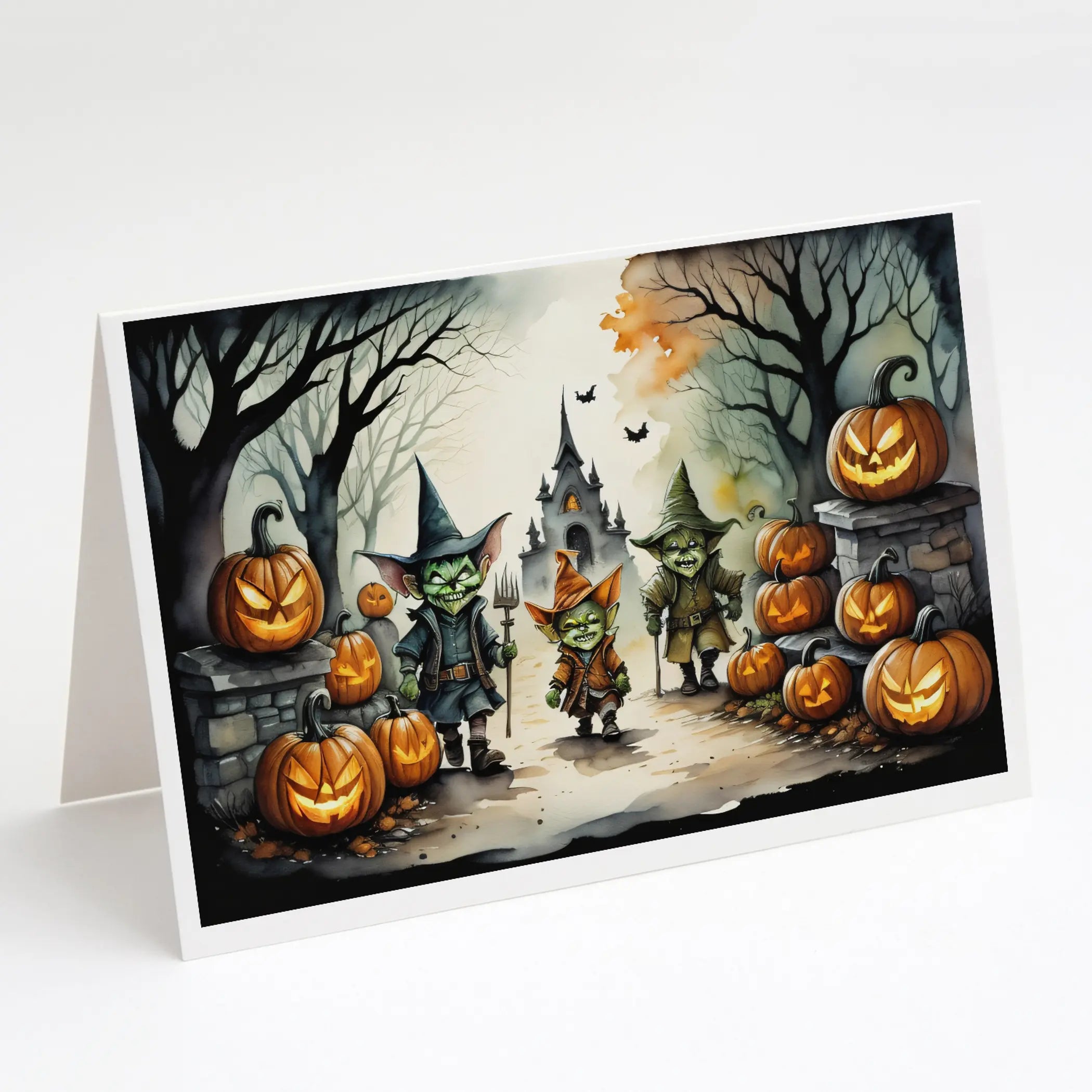 Goblins Spooky Halloween Greeting Cards Pack of 8 Caroline's Treasures