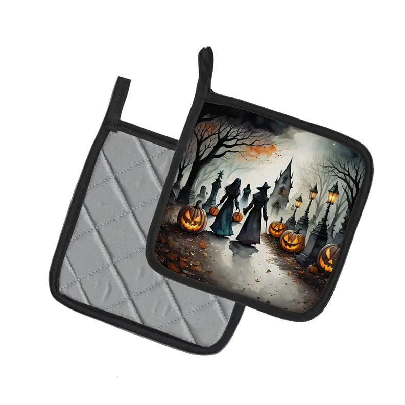 Goblins Spooky Halloween Pair of Pot Holders Caroline's Treasures
