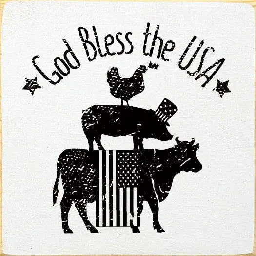 God Bless The USA Animals Flag Sawdust City