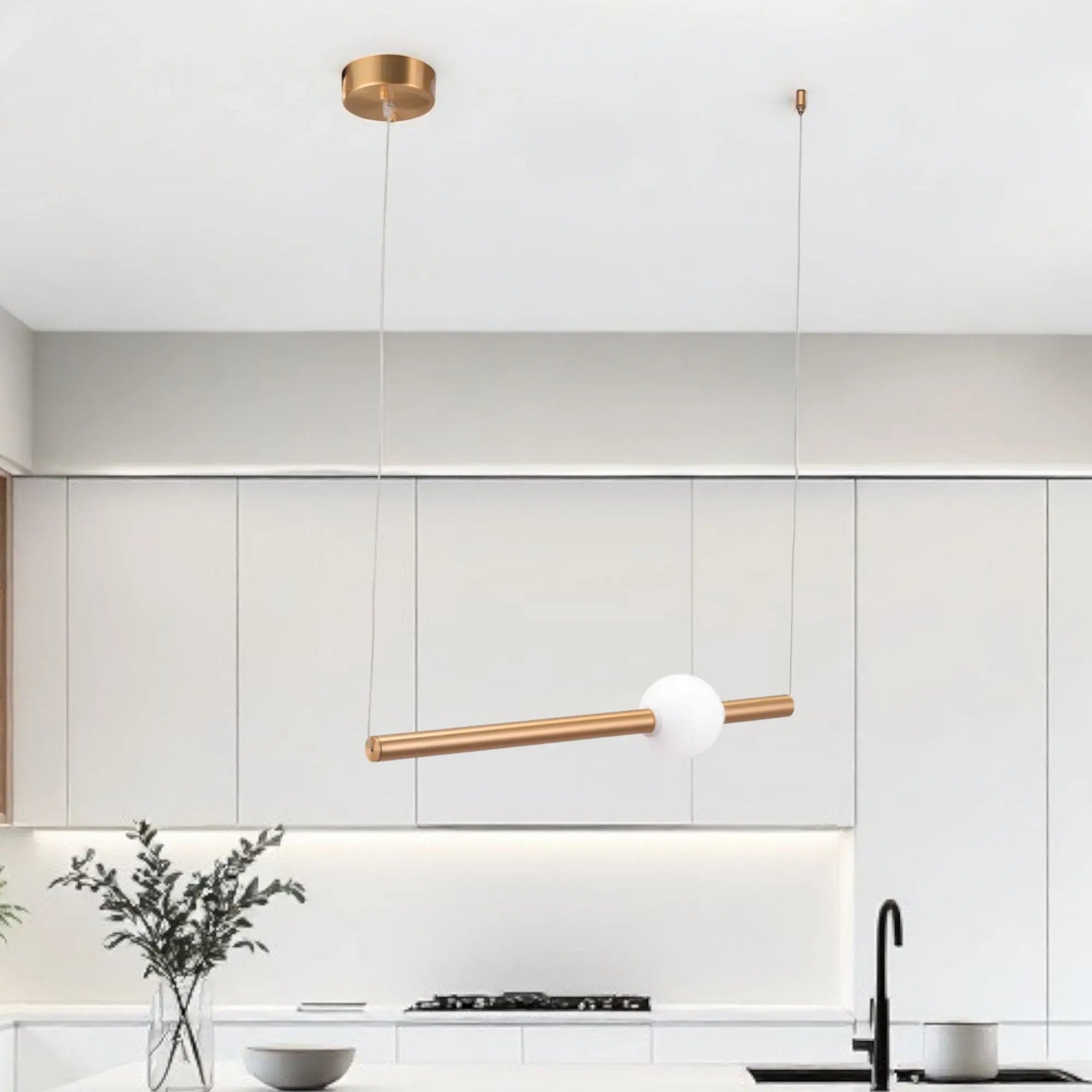 Gold And White Kitchen Island Metal LED Chandelier Homeroots Lighting