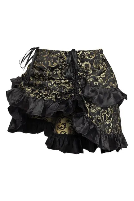 Gold/Black Brocade Ruched Bustle Skirt Daisy Corsets