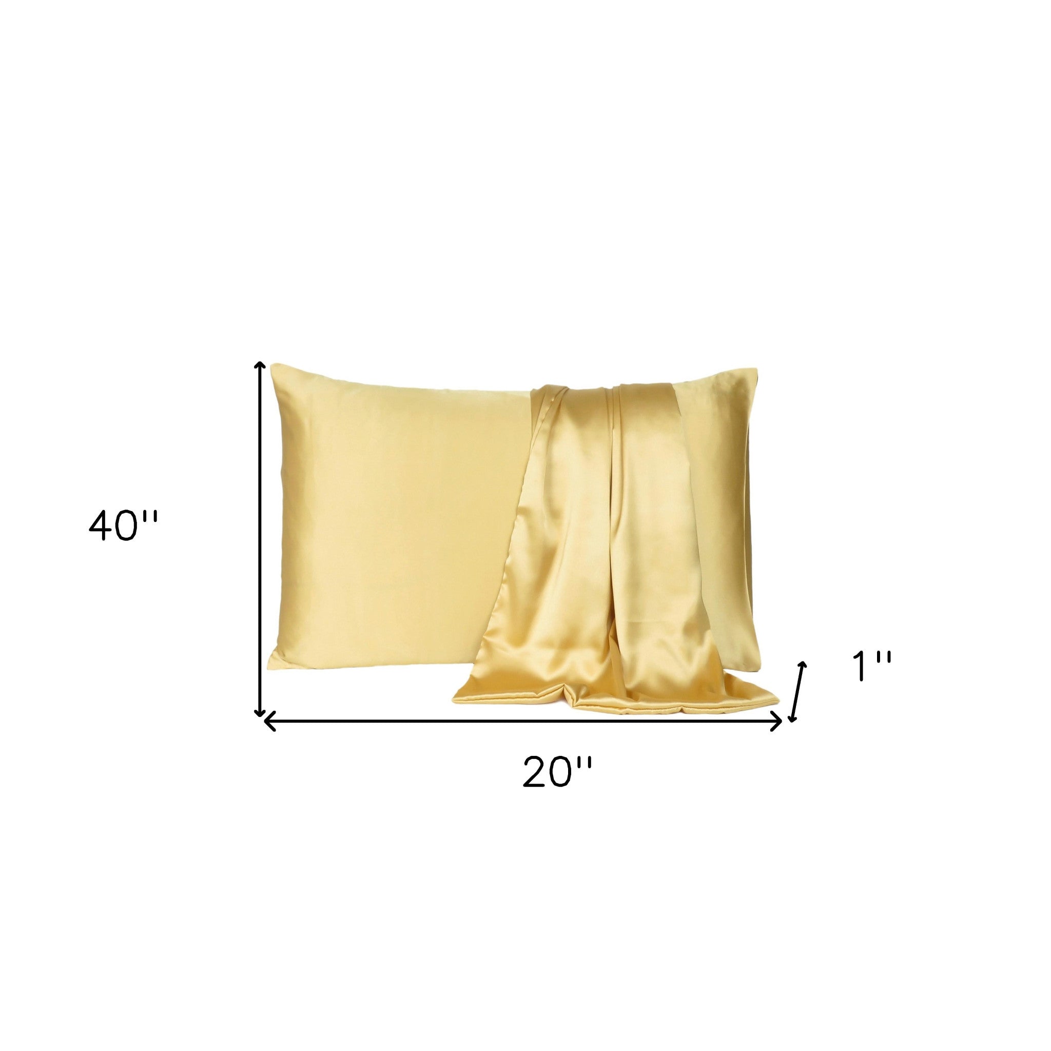 Gold Dreamy Set Of 2 Silky Satin King Pillowcases Homeroots Bed & Bath
