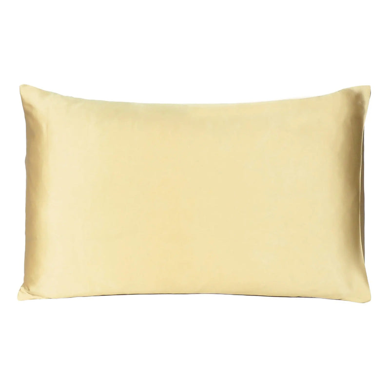 Gold Dreamy Set Of 2 Silky Satin King Pillowcases Homeroots Bed & Bath