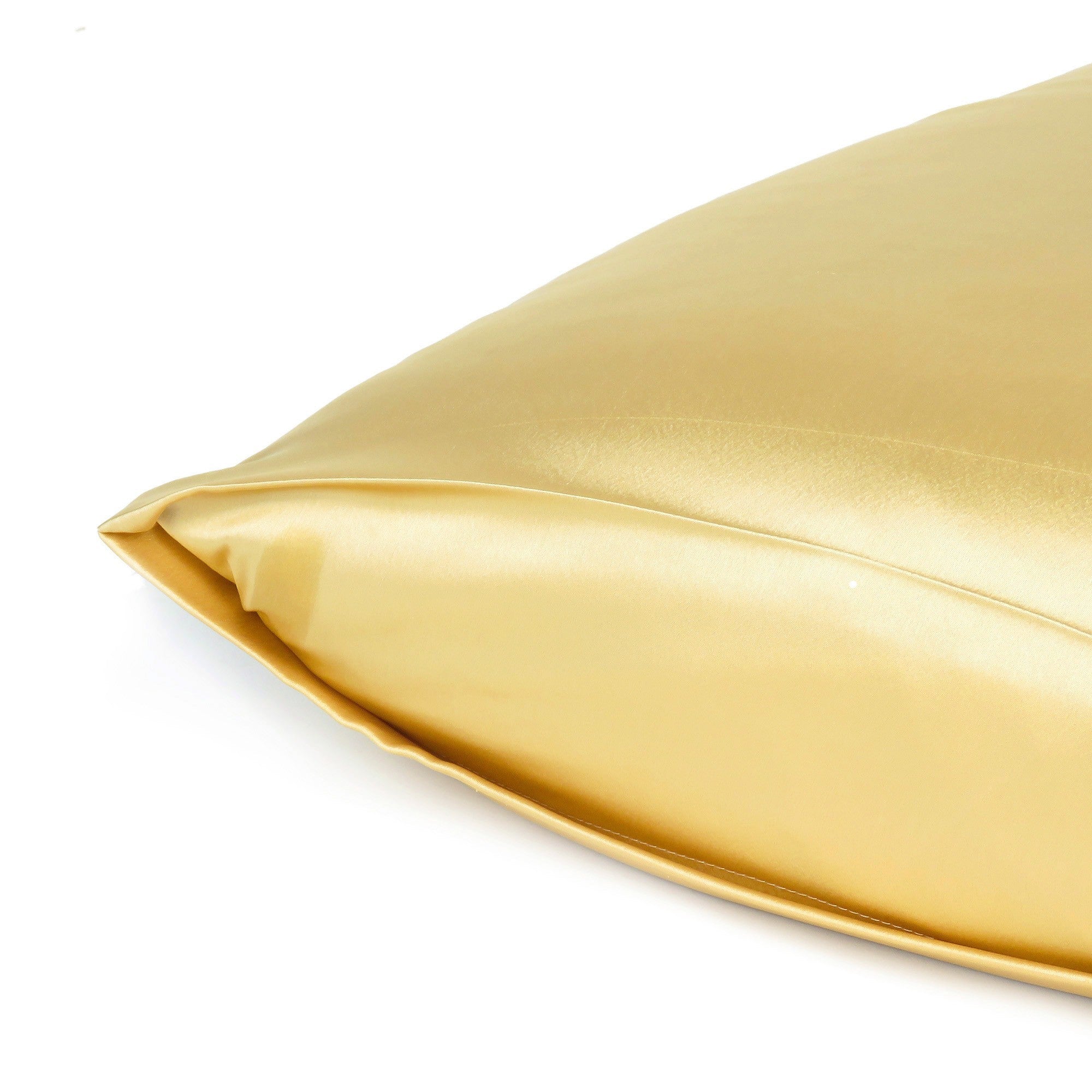 Gold Dreamy Set Of 2 Silky Satin Standard Pillowcases Homeroots Bed & Bath