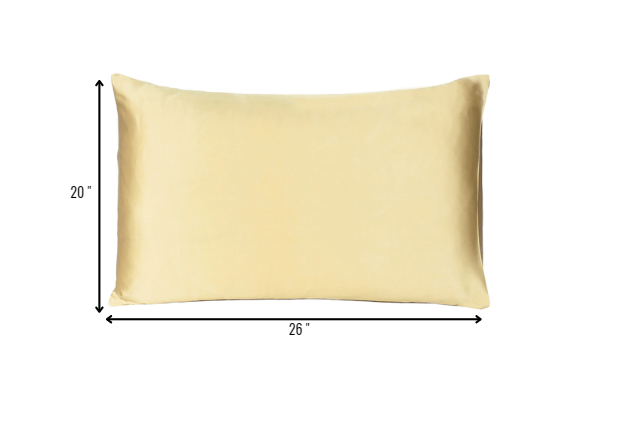 Gold Dreamy Set Of 2 Silky Satin Standard Pillowcases Homeroots Bed & Bath