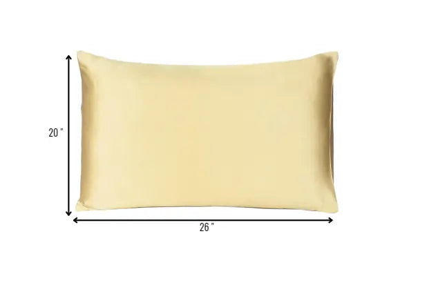 Gold Dreamy Set Of 2 Silky Satin Standard Pillowcases Homeroots Bed & Bath