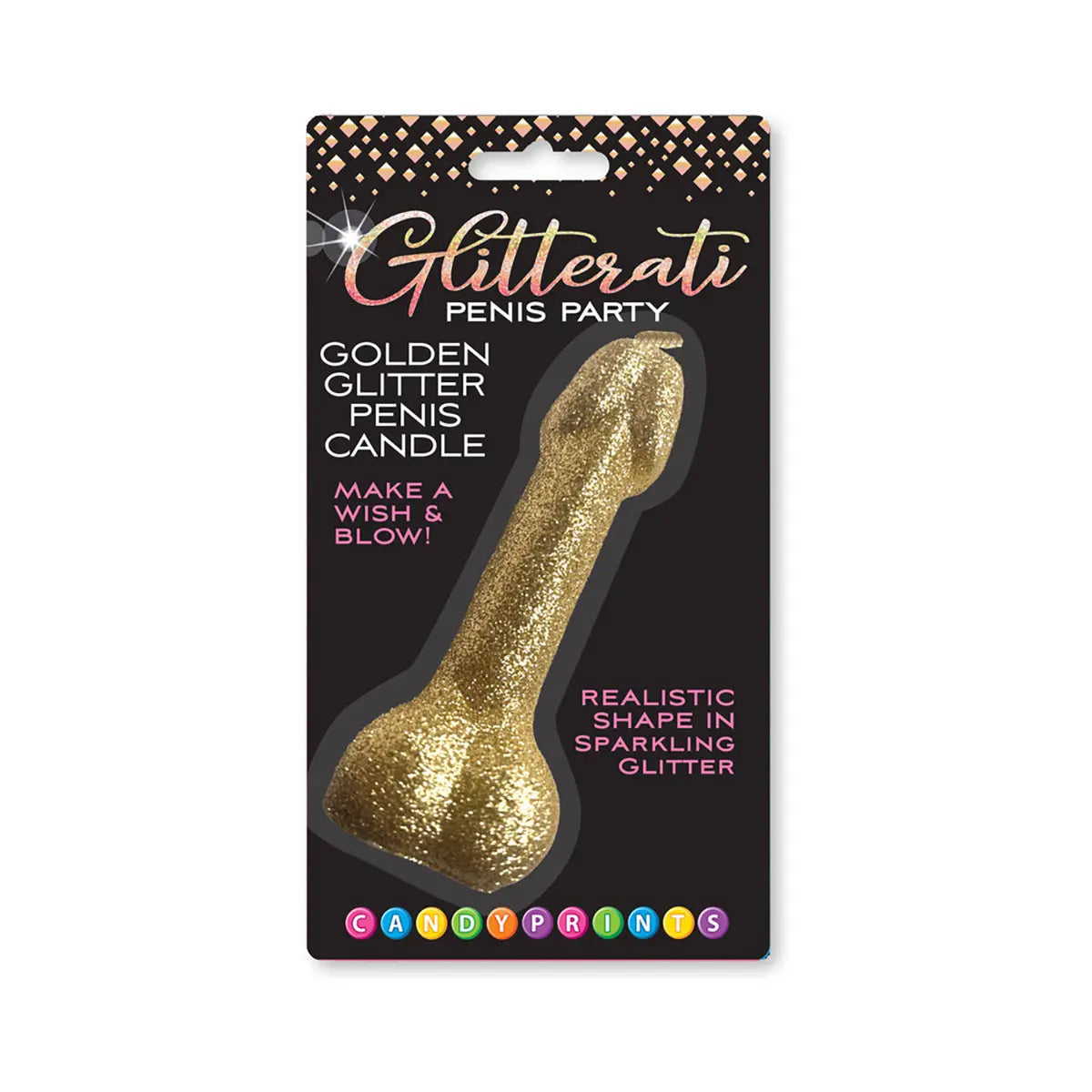 Gold Giltter Penis Candle Little Genie