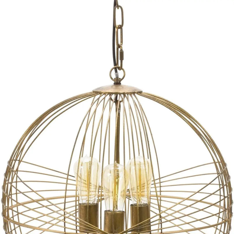Gold Iron Sphere Ceiling Light Homeroots Lighting