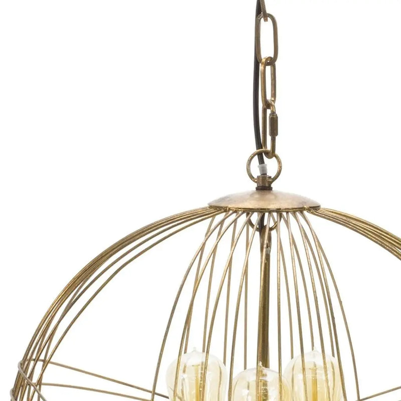 Gold Iron Sphere Ceiling Light Homeroots Lighting