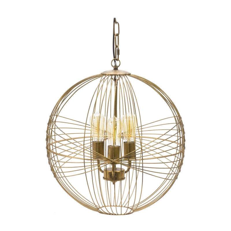 Gold Iron Sphere Ceiling Light Homeroots Lighting