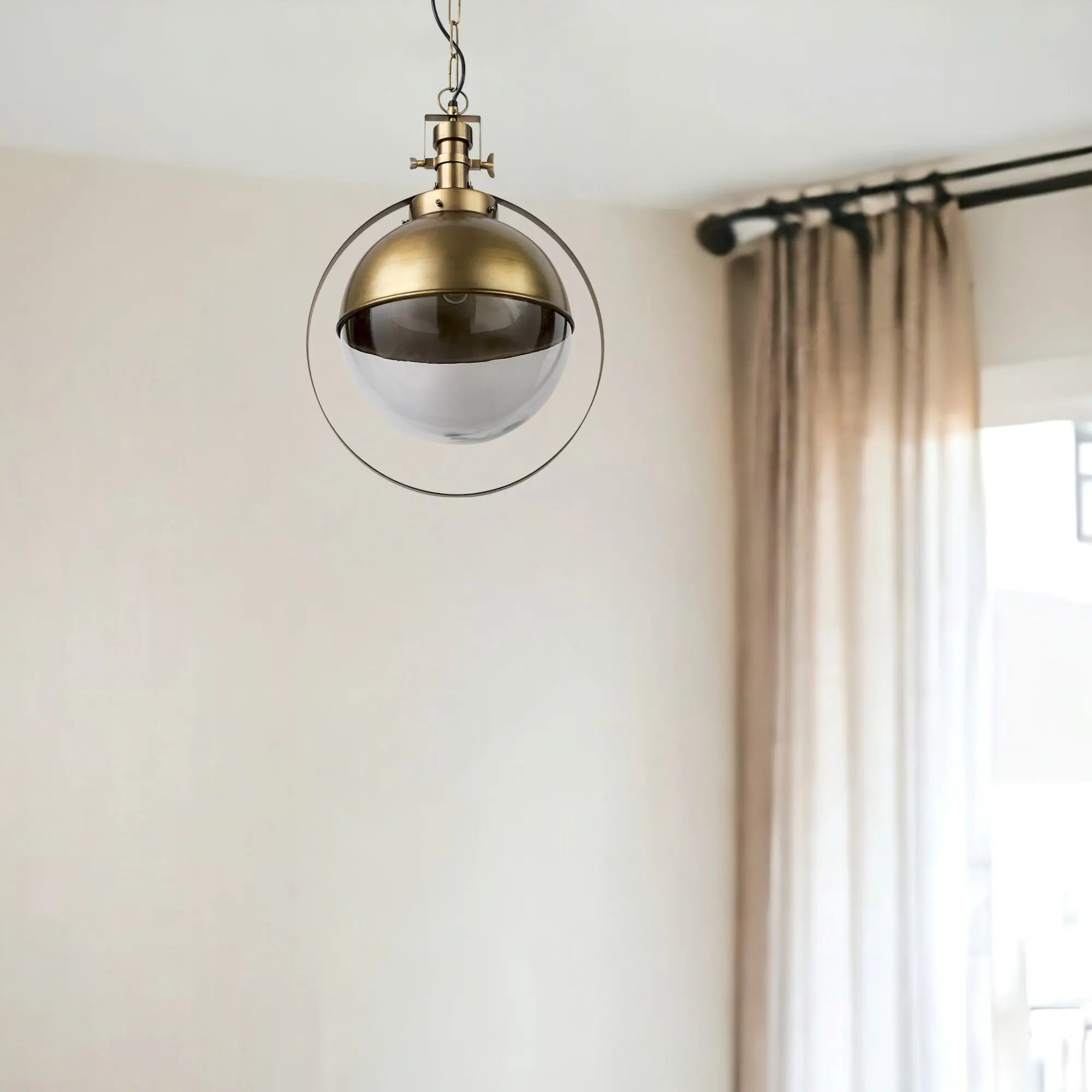 Gold Metal Sphere Pendant Hanging Light Homeroots Lighting
