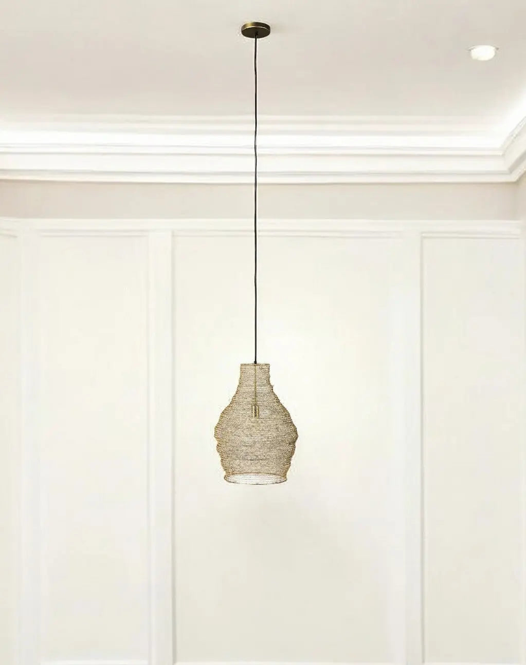 Gold Metal Wire Mesh Hanging Pendant Light Homeroots Lighting