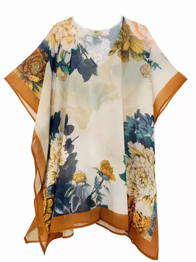 Gold Peoney V-Neck Tunic JC Sunny Fashion
