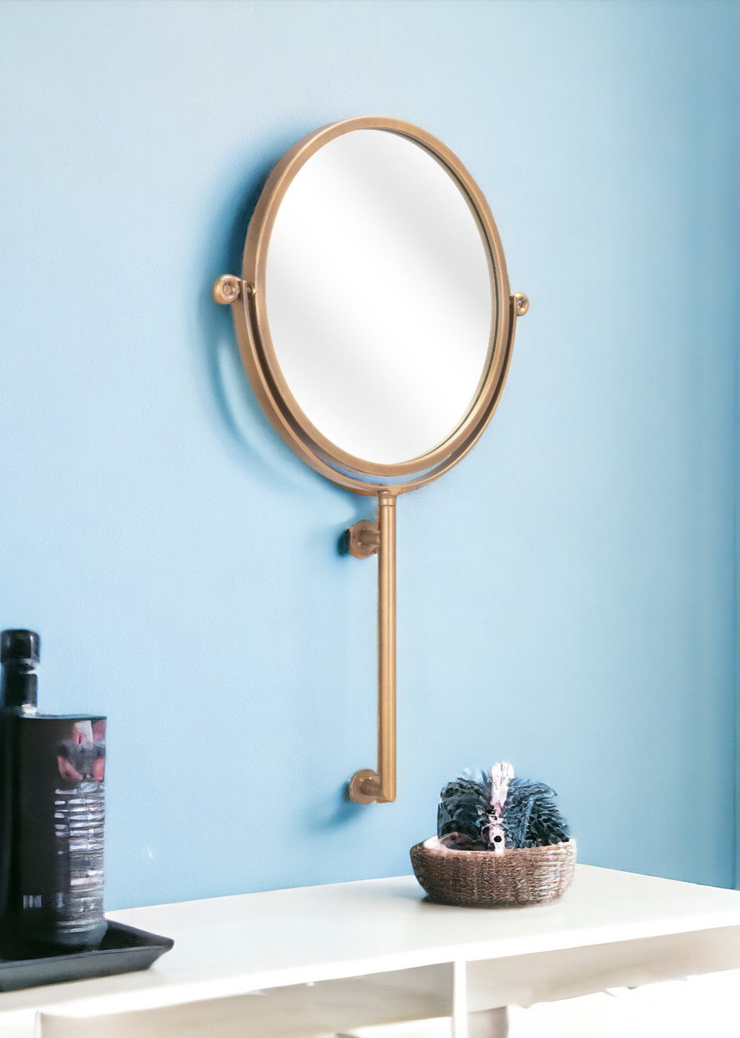 Gold Round Wall Mount Mirror - GreatEagleInc