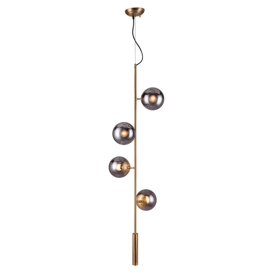Gold Shaded Four Light Metal Dimmable Ceiling Light With Clear Shades Homeroots Lighting