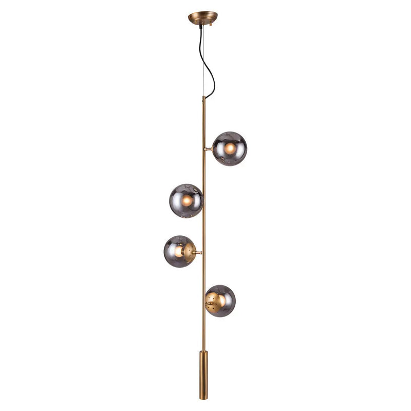 Gold Shaded Four Light Metal Dimmable Ceiling Light With Clear Shades Homeroots Lighting