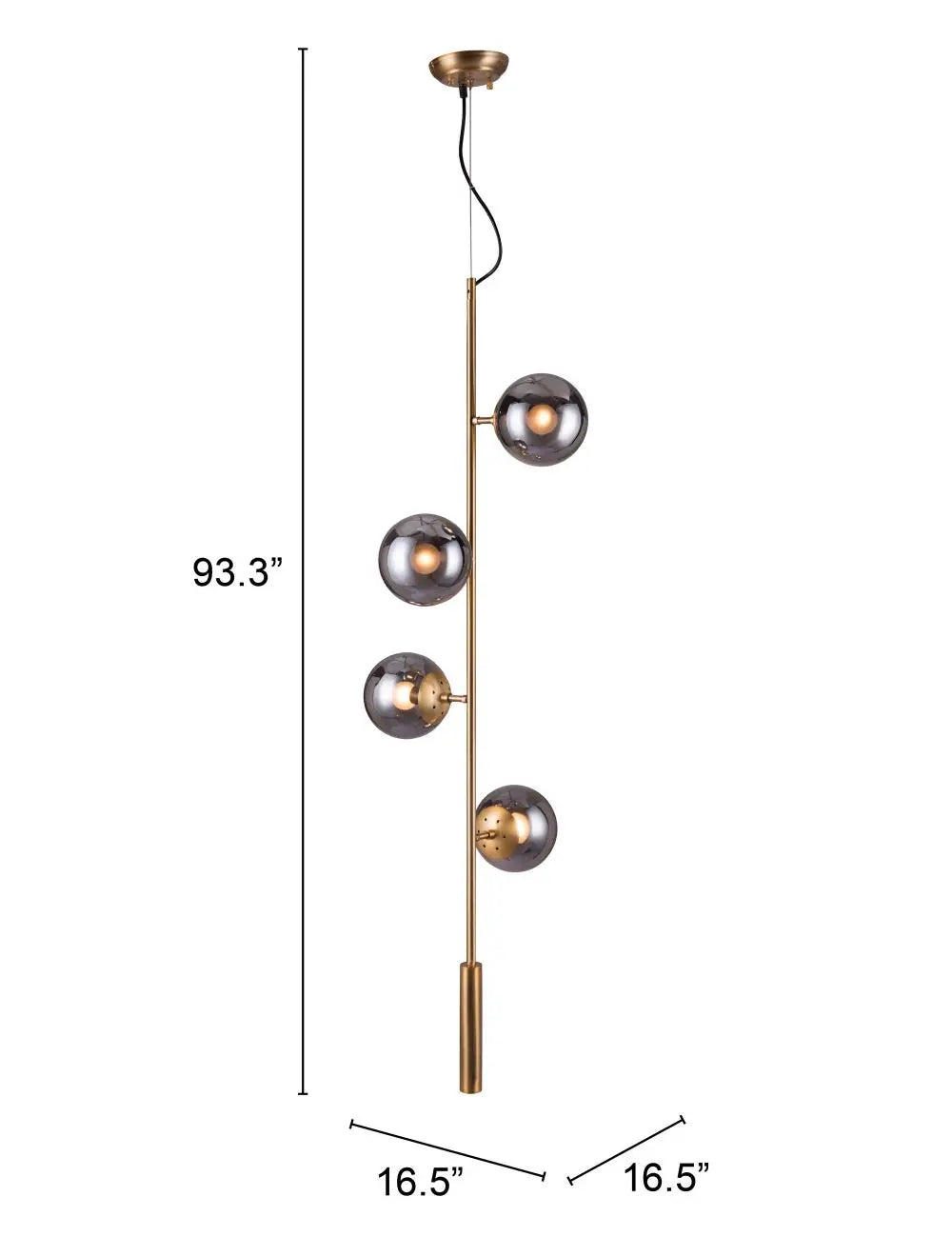 Gold Shaded Four Light Metal Dimmable Ceiling Light With Clear Shades Homeroots Lighting
