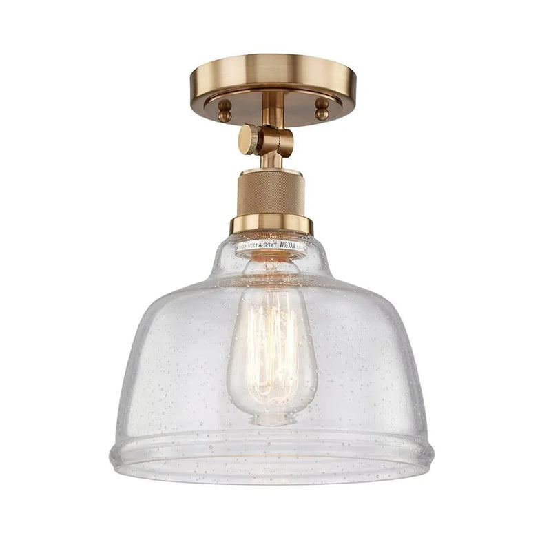 Gold Shaded Metal Dimmable Flush Chandelier With Clear Shades Homeroots Lighting