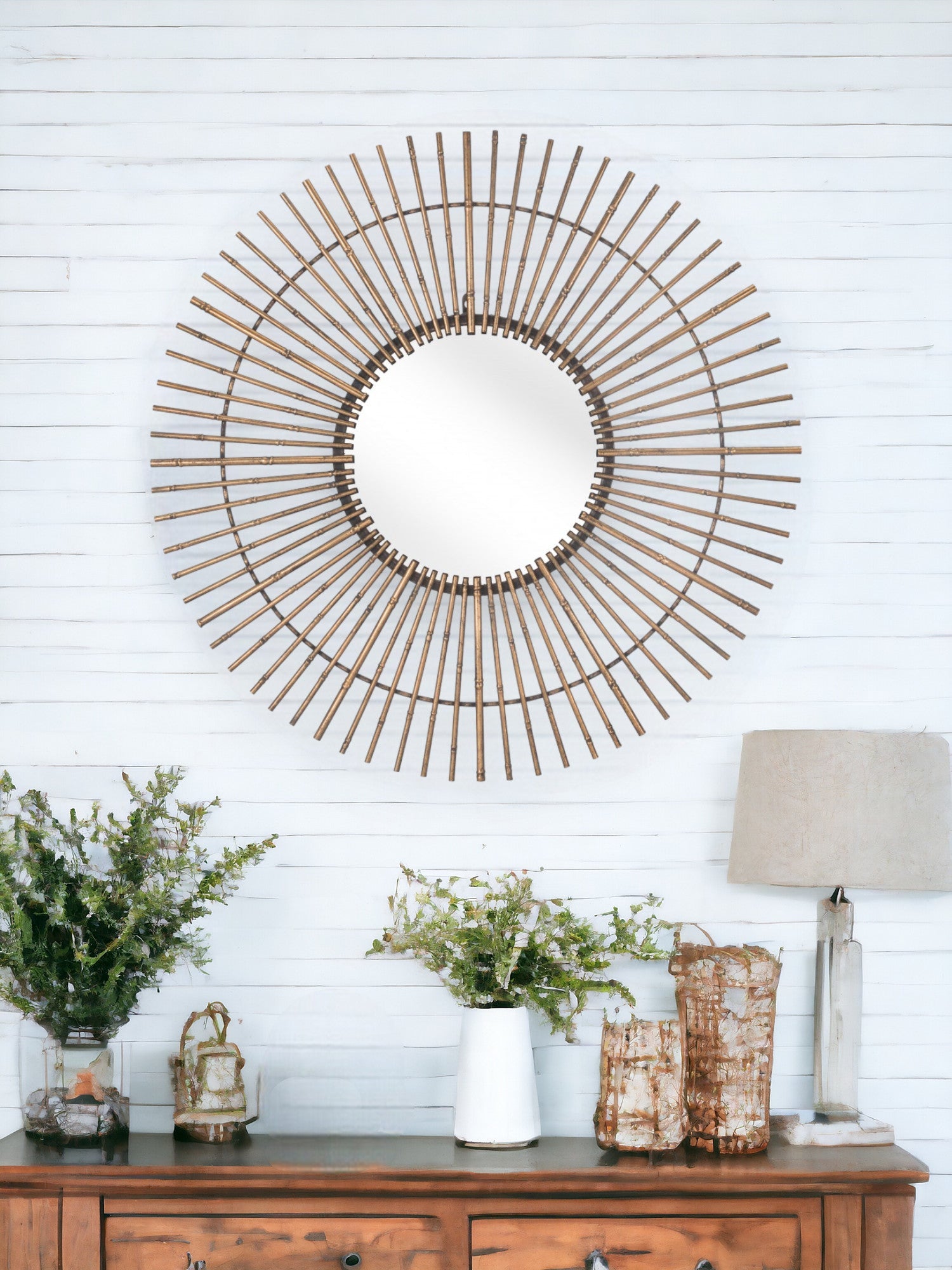 Gold Tribal Round Mirror - GreatEagleInc