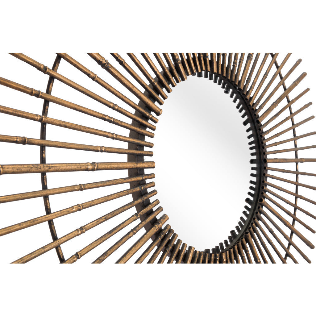 Gold Tribal Round Mirror - GreatEagleInc