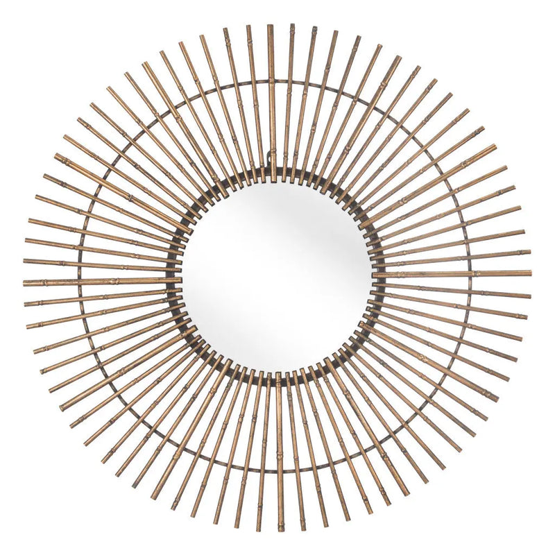 Gold Tribal Round Mirror - GreatEagleInc
