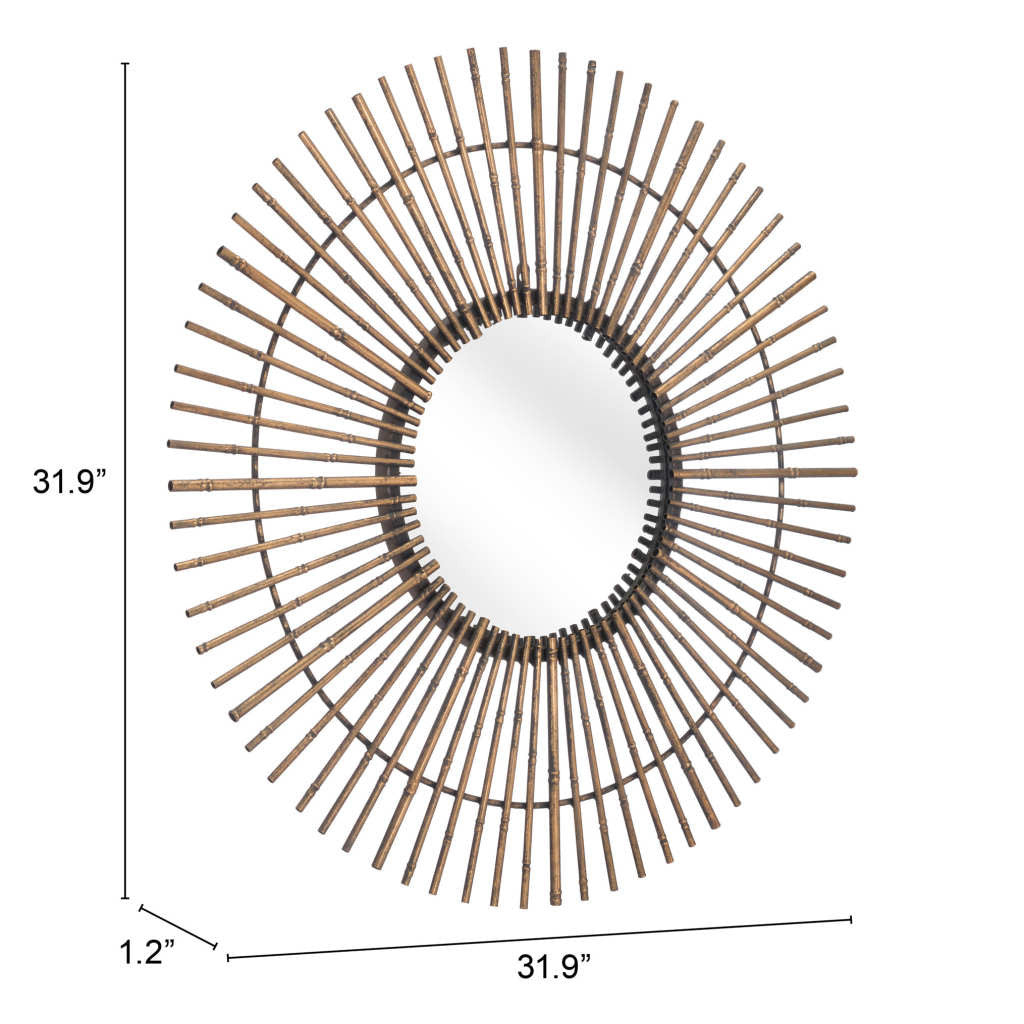 Gold Tribal Round Mirror - GreatEagleInc