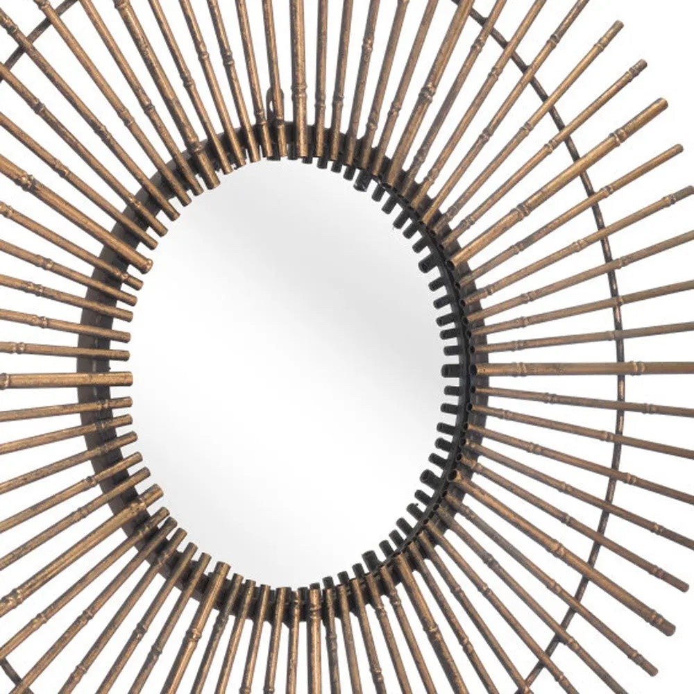 Gold Tribal Round Mirror - GreatEagleInc