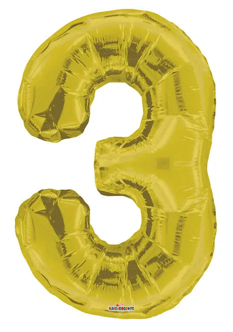 Gold #3 Mylar Balloon Harnel
