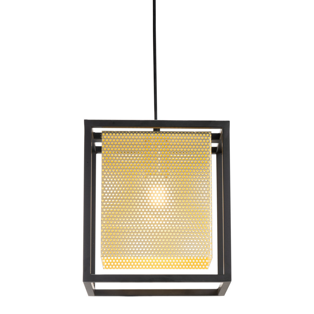 Gold and Black Geometric Metal Ceiling Light - GreatEagleInc