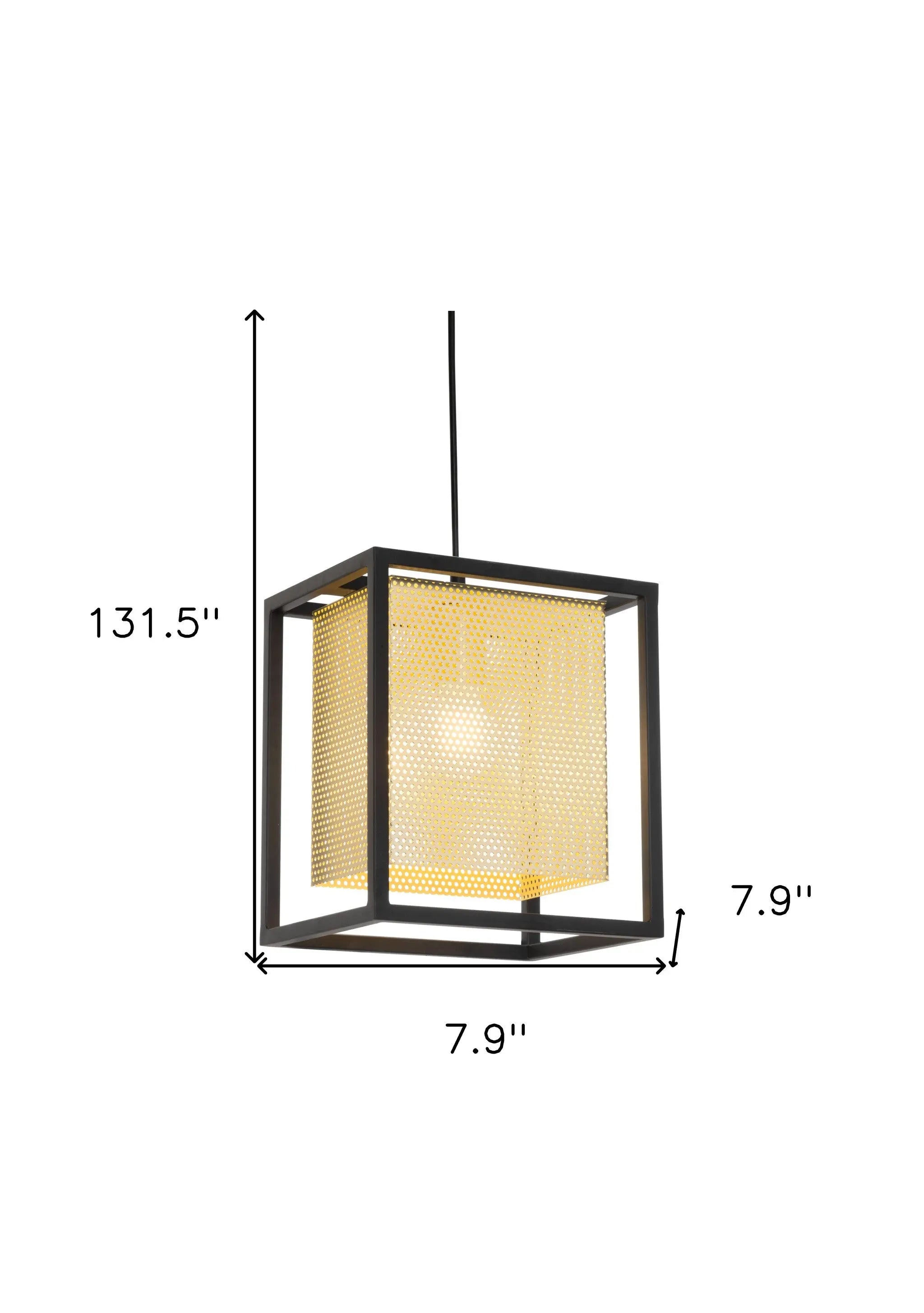 Gold and Black Geometric Metal Ceiling Light - GreatEagleInc