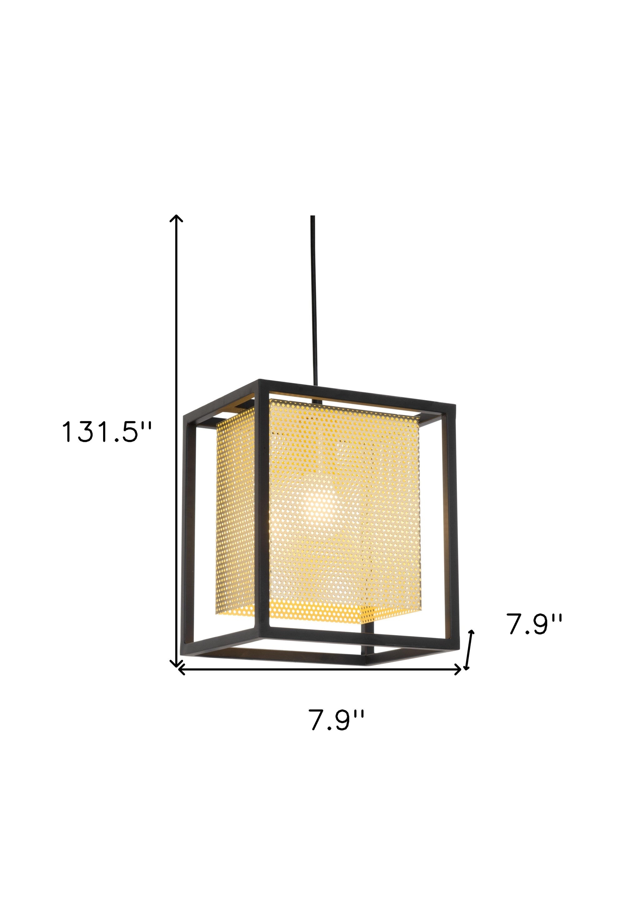 Gold and Black Geometric Metal Ceiling Light - GreatEagleInc