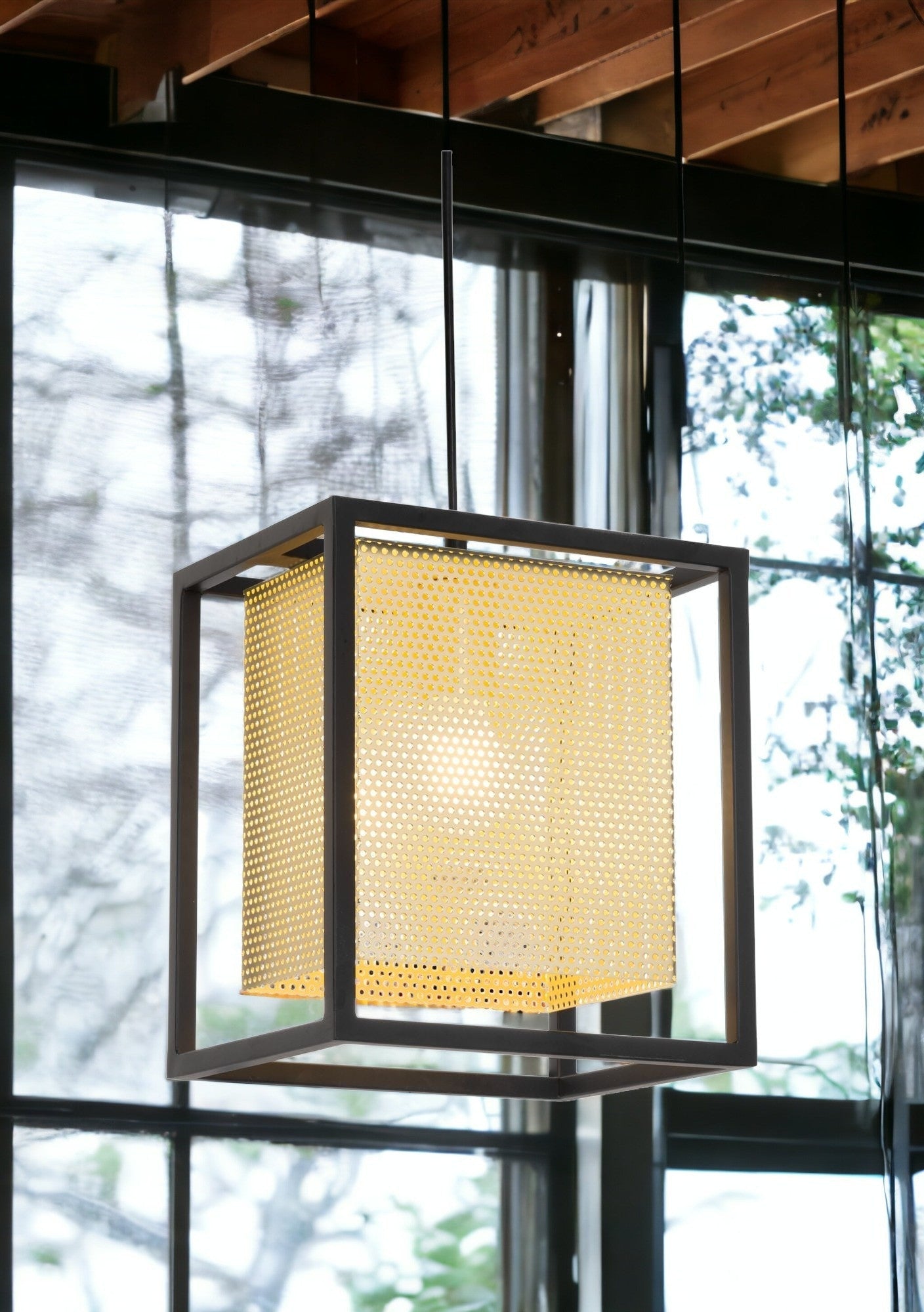 Gold and Black Geometric Metal Ceiling Light - GreatEagleInc