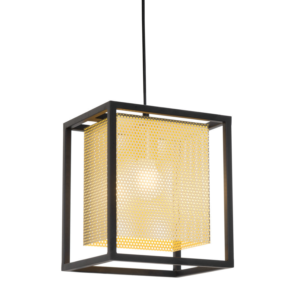 Gold and Black Geometric Metal Ceiling Light - GreatEagleInc