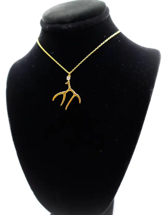 Golden Antler Elegance Necklace Maskup Corporation