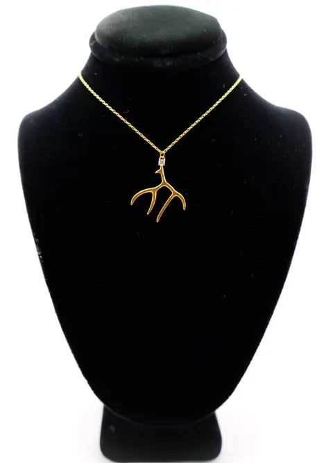 Golden Antler Elegance Necklace Maskup Corporation