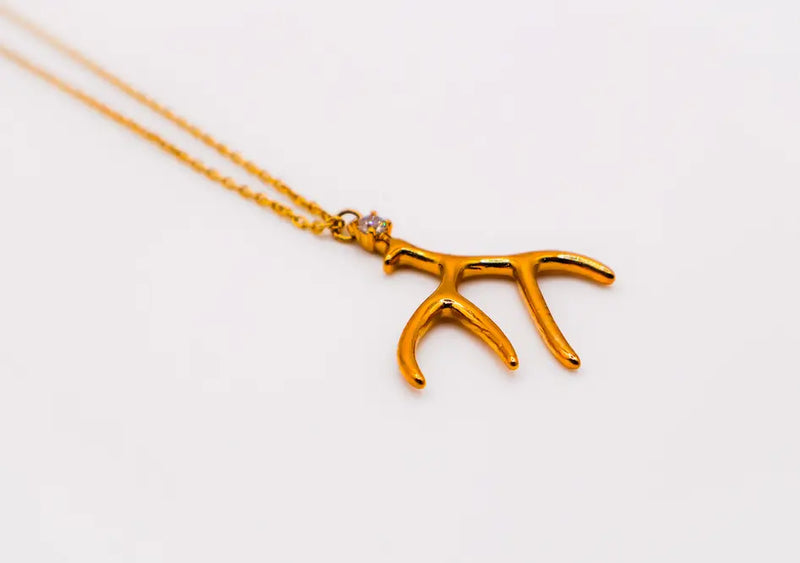 Golden Antler Elegance Necklace Maskup Corporation