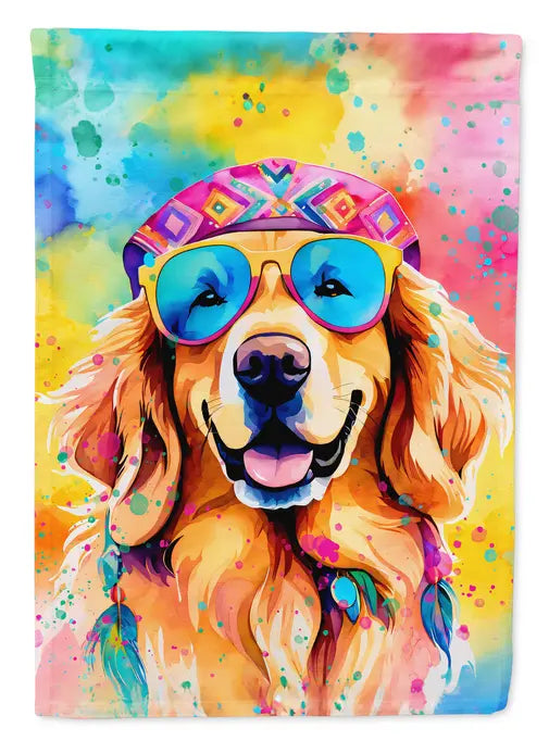 Golden Retriever Hippie Dawg Garden Flag Caroline's Treasures