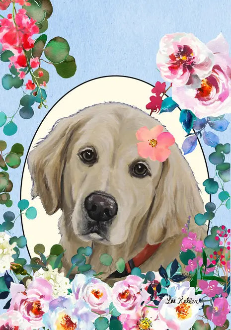 Golden Retriever  - Hippie Hound Studios Spring  House and Garden Flags Best of Breed