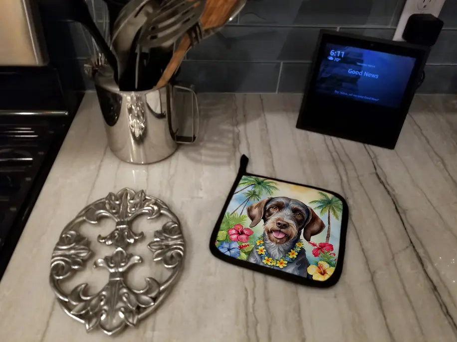 Golden Retriever Luau Pair of Pot Holders Caroline's Treasures